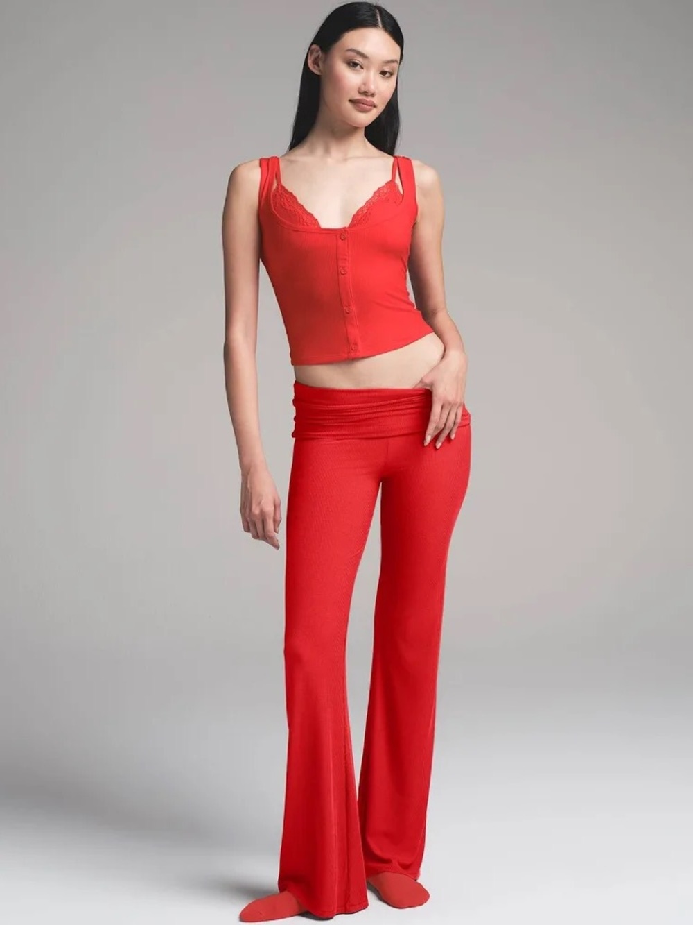 SKIMS Soft Lounge Ribbed Foldover Pants